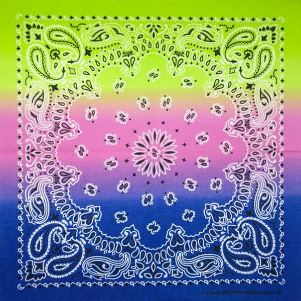 

for boys paisley neckerchief men colorful square punk hop cotton hip gradient women 100 kerchief scarf headwear series bandanas ttggi, Black