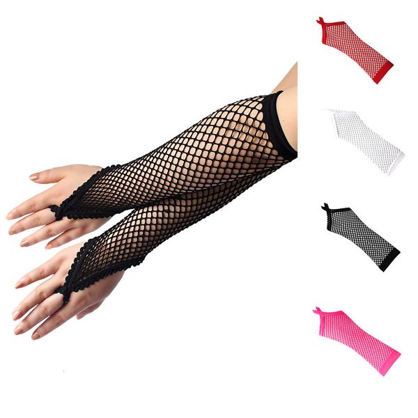 

1pc женщины сплошной finger sexy party girl lace варежки net дышащий performance танец длинные mesh ажурные перчатки # 530 2dhr, Silver