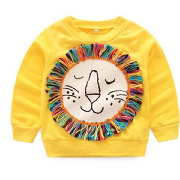 

baby girl clothes long sleeve sun lion hoodies sweatshirts casual kids clothes casual cotton pullover 1-6y, Black