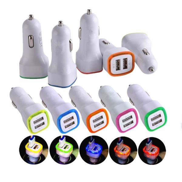 

2.1a dual usb ports led light car charger adapter charger adapter for iphone 7 8 x samsung s7 s8 s9 android phone gps mp3 pc