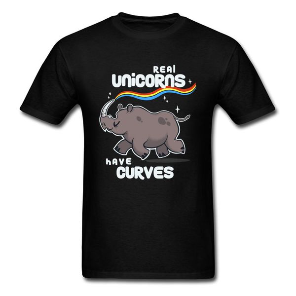 

real unicorns have curves t-shirt funny summer t shirt men black clothes rainbow cartoon cotton tees tshirts