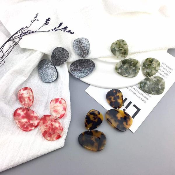

acetate board new style exaggerated fashion nightclub bar selling earrings, Silver