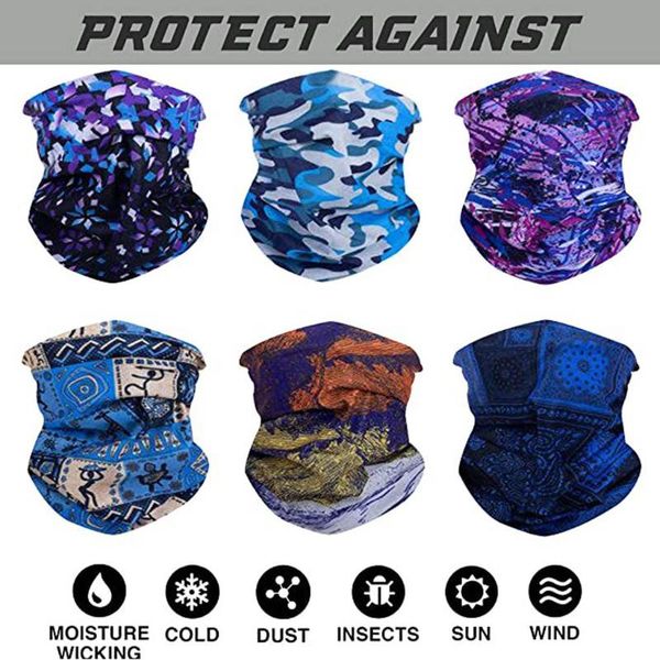 

6pcs magic scarf outdoor headwear bandana sport tube uv face workout hiking bandanas turban hand band magic scarves outdoor, Blue;gray