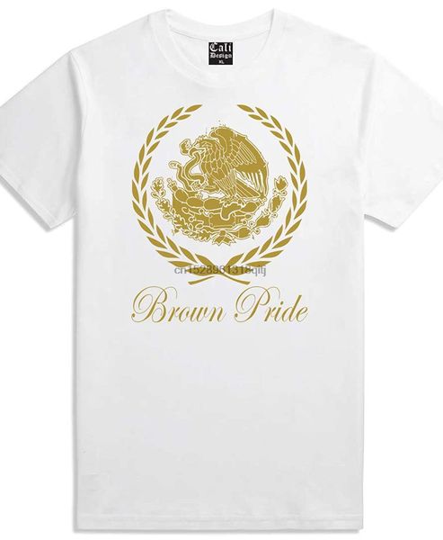 

мужчины white gold brown pride t shirt мексиканский чиканос мексика cholo (2