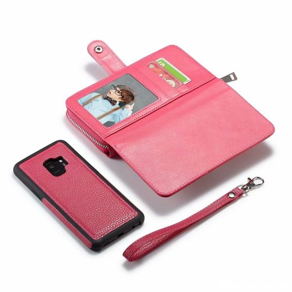 

for samsung galaxy s8 s8 plus s9 s9 plus note 8 2 in 1 magnet wallet leather zipper money pocket p frame case 40pc/lot