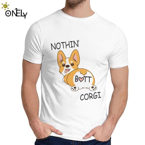 

отличного качество nothin' butt корги homme tee shirt man безумный из био-хлопок футболка классической шея