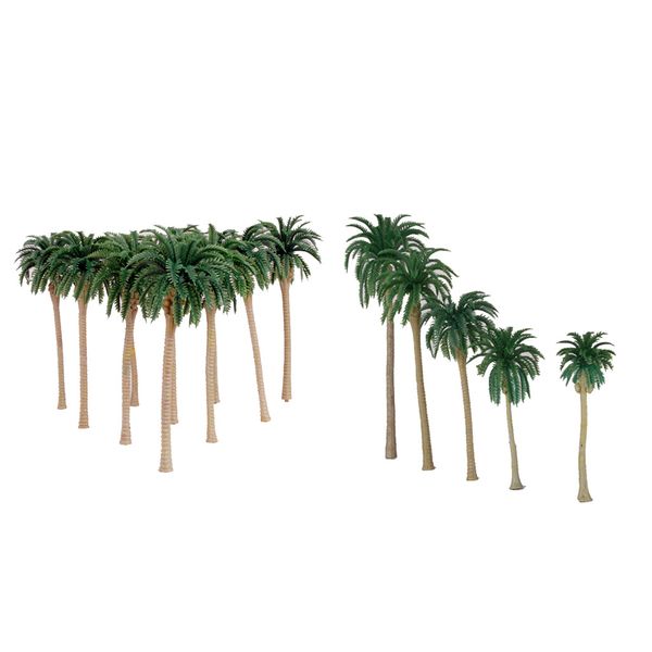 

20 pieces green model coconut palm trees(1/65 & 1/75)train layout scenery