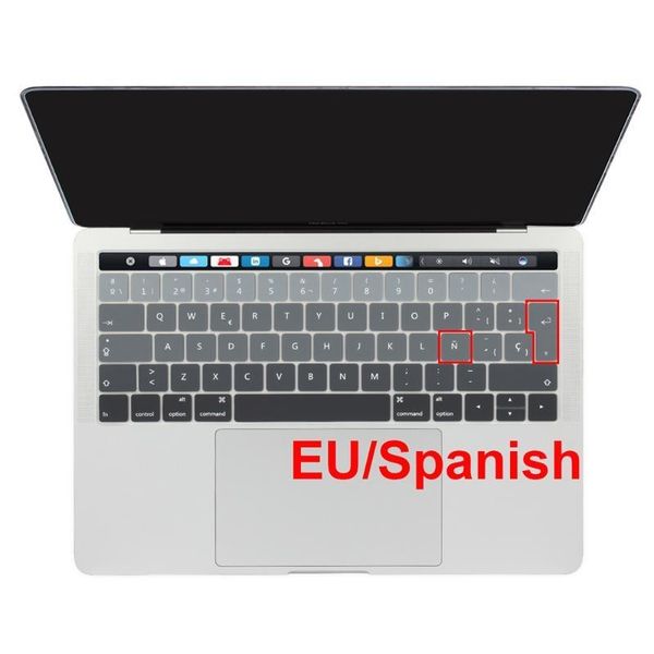 

eu spanish language silicone keyboard cover skin protector for 2020 2020 pro 13 15 with touch bar retina pro 13.3 15.4