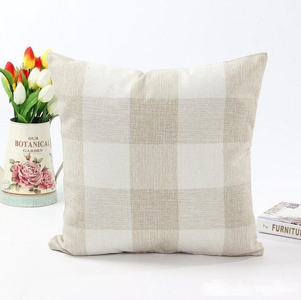 

tartan 45*45cm linen household pillow cushion covers bedroom set pillow case christmas gifts home decor party decoration
