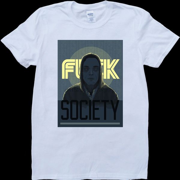 

mr robot elliot f society poster mens white t-shirt