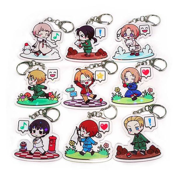 

keychains anime powers hetalia aph key chain ring acrylic pendant gift, Silver