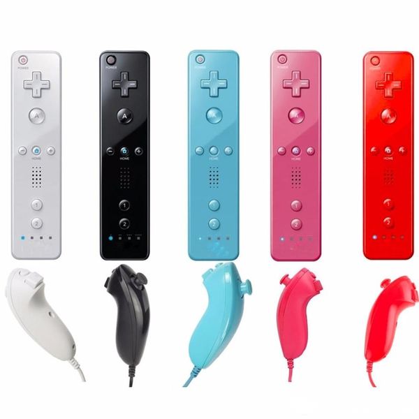 

2-in-1 motion plus inside wireless remote controller nunchuk control for nintendo wii gamepad silicone case motion sensor 20pcs/lot 4 kind