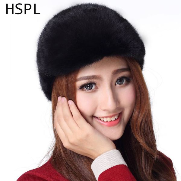 

hspl hats for women 2020 snapback natural hat women winter genuine caps black brown, Blue;gray