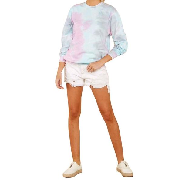 

women's hoodies & sweatshirts tie dye long sleeve crewneck loose pullover casual tunic, Black