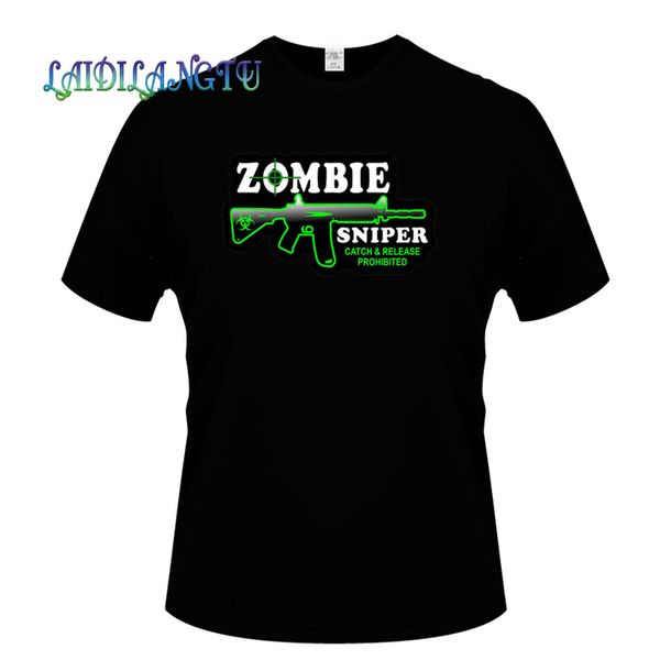 

cartoon zombie sniper fashion print t-shirt men's pattern men's print cotton t-shirt