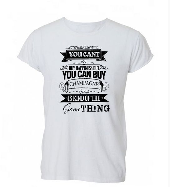 

2019 летней мода hot sale men t shirt вы не можете купить счастье шампанского забавного напитка тенниски тенниски женщин людей подарки