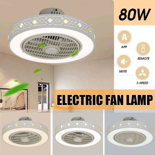 

50cm led ceiling fan lamp bedroom lamps phone app remote control modern ceiling lights 3 mode dimming living room lighting decor