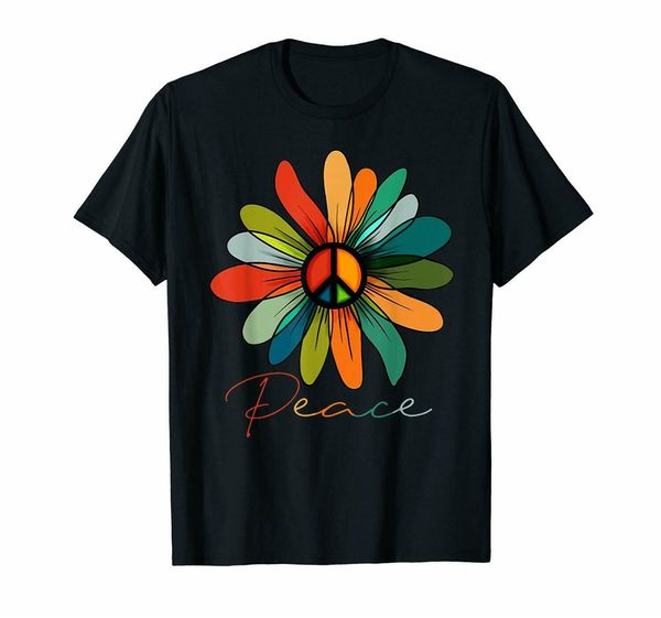 

black daisy peace вход хиппи урожай подарков t рубашки мужские s-3xl us 100 cotton casual tee shirt