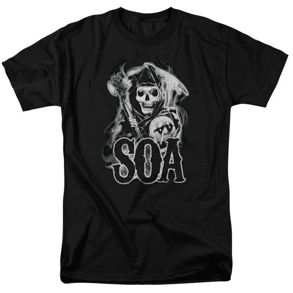 

anarchy sons of soa smoky reaper logo licensed t shirt summer streewear sizes-3xl