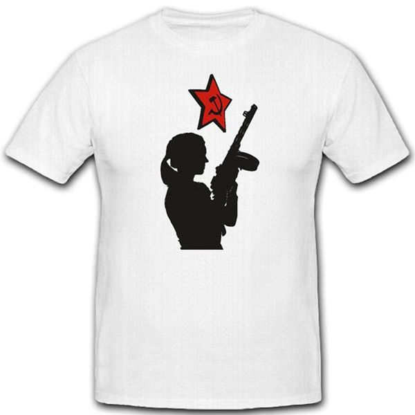 

2019 fashion ppsh girls russia weapon soviet star logo tee shirt