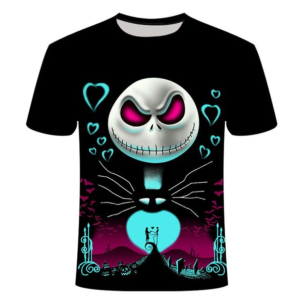 

3d skull poker men brand mens 3d print shirts plus size anime horror men clothing