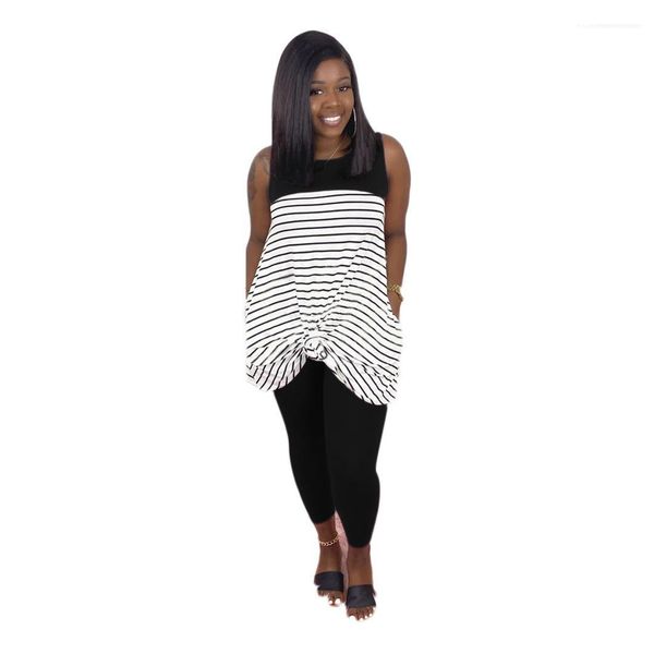 

loose sleeveless 2 piece women skirt set two piece womens sets slim long pants summer, White