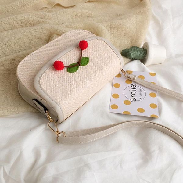 

aelicy bags for women 2020 solid color buckle cherry weave chains straw square high capacity single shoulder bags for women 2020