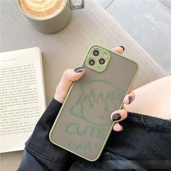 

ins contrasting color scrub for iphone11 phone case 8plus xs/promax couples xr soft 7 simple