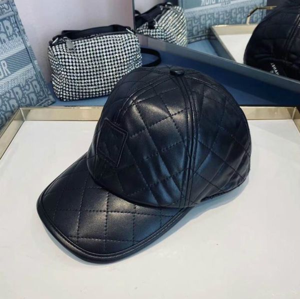 

qiu dong original sheet black leather baseball cap design super noble men and women are suitable, Blue;gray