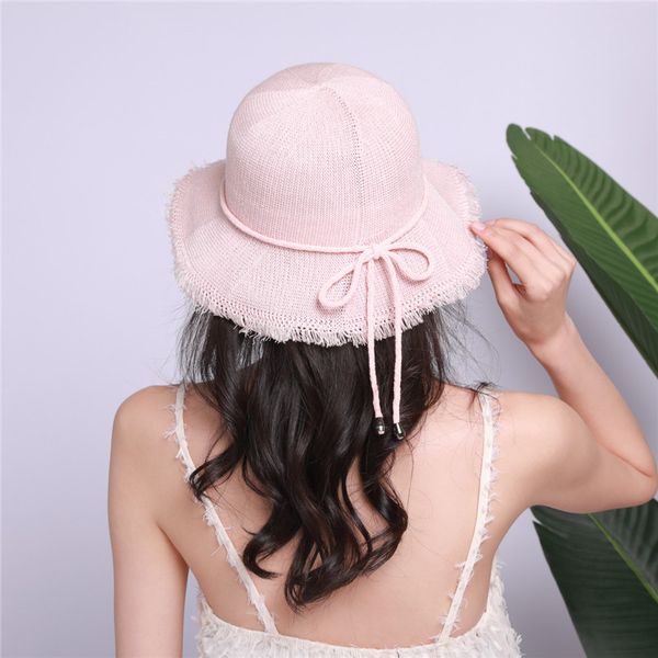 

женщины сплошной цвет hat хлопок трикотажная bowknot широкими полями breathale вс защитный шлем hsj88, Blue;gray