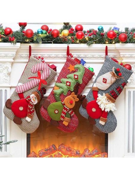 

christmas stocking personalized santa snowman reindeer xmas tree fireplace decor m68e