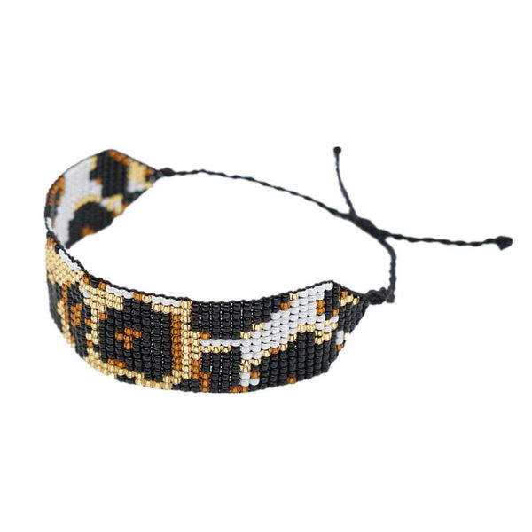 

fashion leopard new men women bracelets rice beads woven wide bracelet, Golden;silver