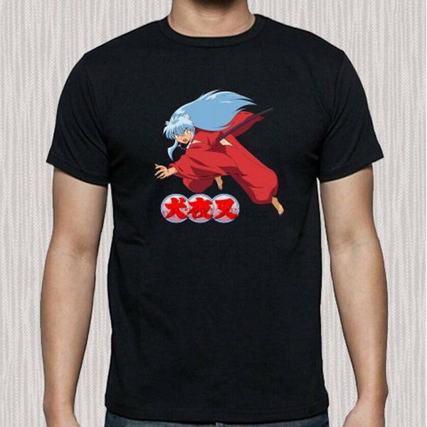 

new inuyasha famous anime cartoon tv series mens black t-shirt size s to 3xl graphic tee shirt