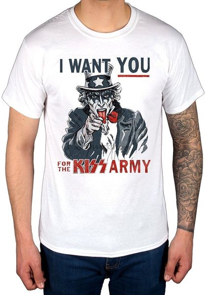 

i want you for the kiss army casual t-shirt rock tour uncle sam punk indie