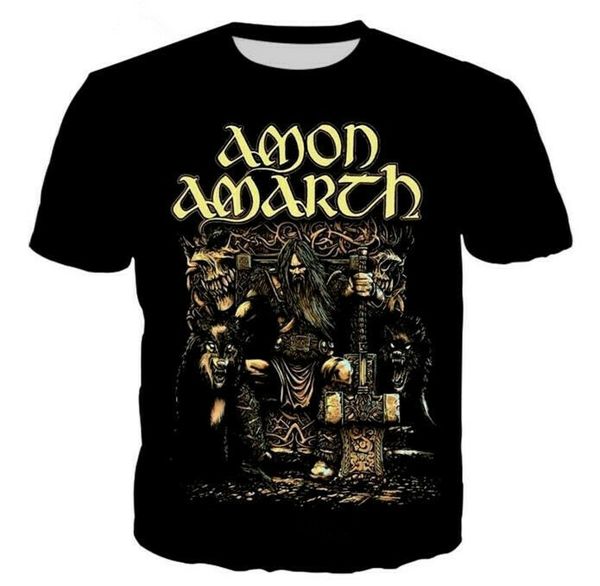 

fashion amon amarth 3d print t-shirt womenmens short sleeve casual