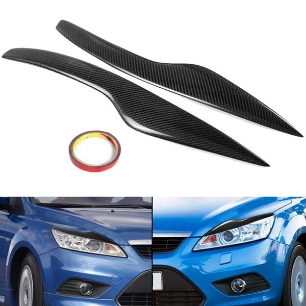 

car carbon fiber headlight eyebrow cover trim head lamp sticker for /focus 2 facelift 2008 2009 2010