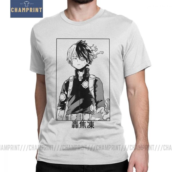 

todoroki s my hero academia t shirt man's unique clothes vintage t-shirt crew neck cotton tees