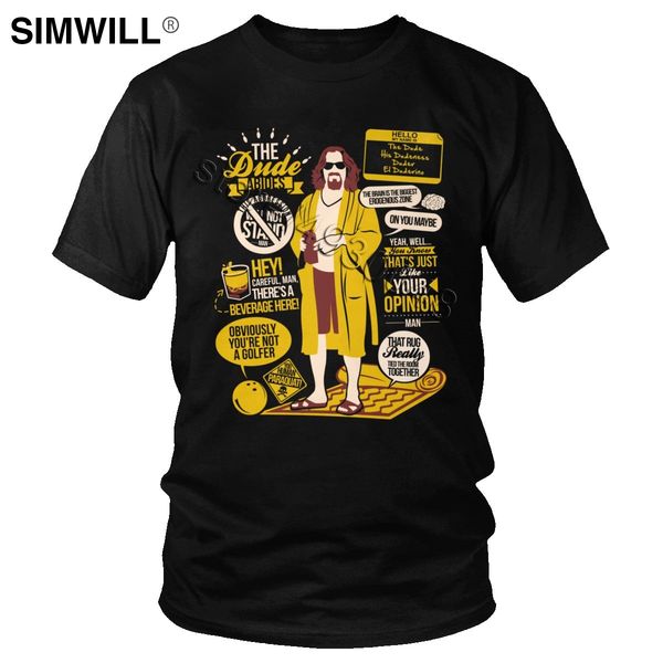 

funny the dude quotes tshirt men short sleeved pure cotton humor the big lebowski t-shirt novelty graphic t shirt plus size tee