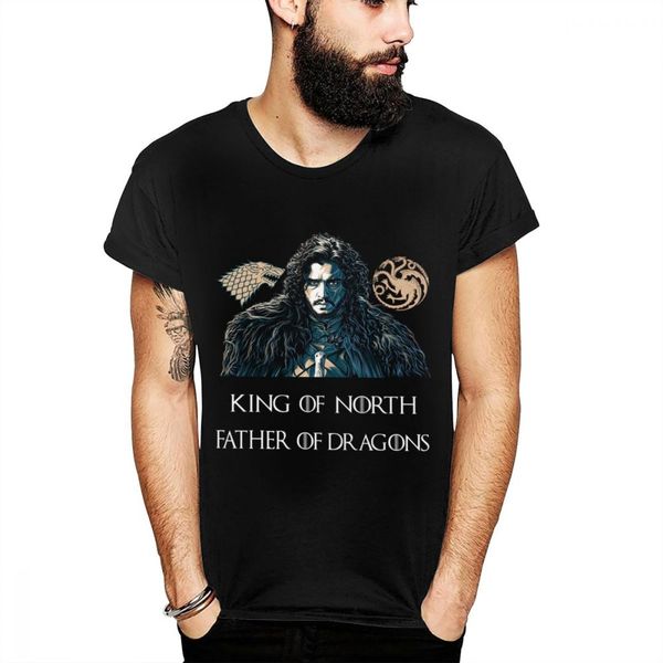 

jon snow father of dragons king of north t shirt casual man game of thrones new arrival tee shirt