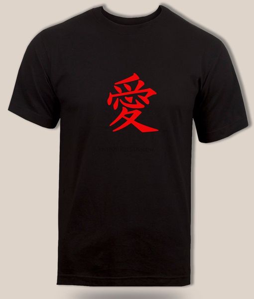 

love in kanji japanese gaara insipered t shirt naruto anime tee japan writing 100% cotton tee shirt wholesale tee