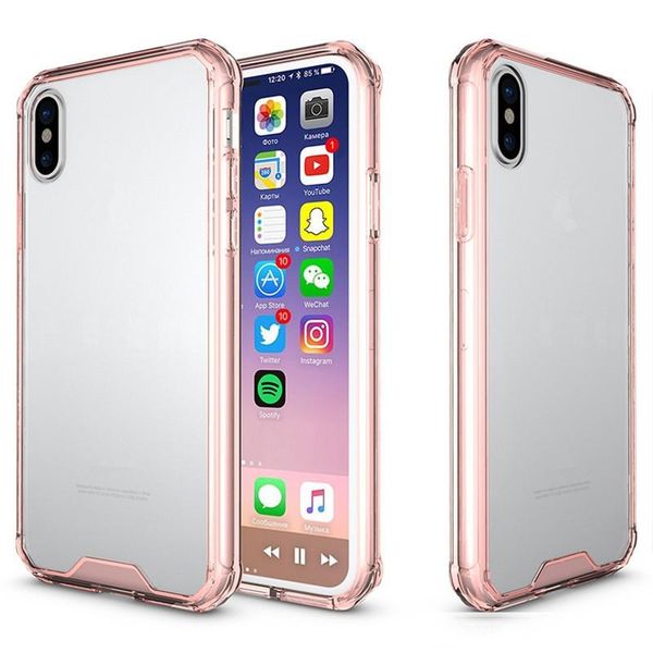 

for iphone x 7 7plus 8 6 6plus tpu pc acrylic phone case for samsung galaxy s8 s8 plus clear back cover case