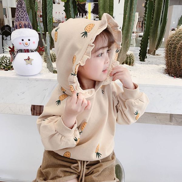 

hoodies & sweatshirts 2021 fall girls autumn sweater cute hoded clothes korean sweatershirt baby out wear toddler hoodie outfit, Black