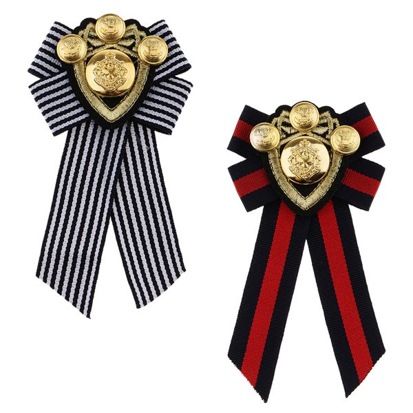 

2pcs pre-tied bowknot fabric bow tie british badge striped cloth badge, Gray