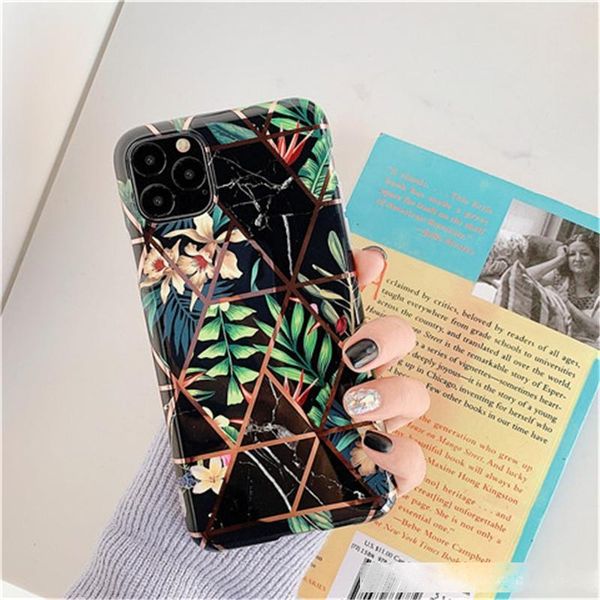 

popular luxury imd marble flower geometric shockproof soft tpu phone case for iphone 11 pro max xs max xr x 6 7 8 plus