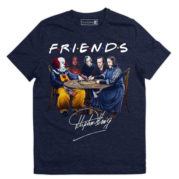 

stephen king friends t-shirt horror movies characters it pennywise the shining misery halloween summer short sleeve shirts