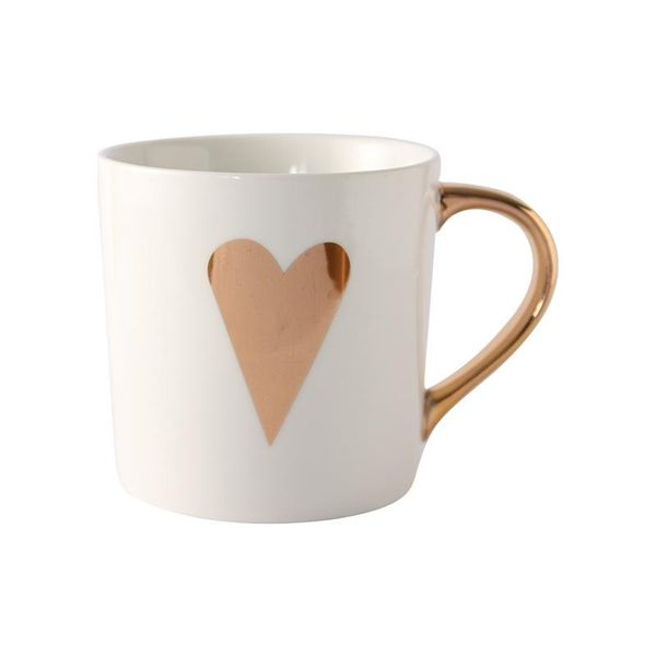 

fine porcelain mug for coffee tea handle painted by real gold platinum valentine wedding gifts 6 pattern heart star stripes love