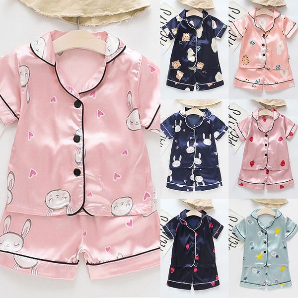 

2pcs весна шелковый пижама костюм для детей брюки с длинным рукавом набор малышей одежда для новорожденных девочек печать пижамы комфортная, White;red