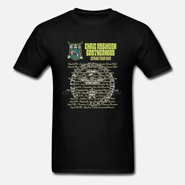 

chris robinson brotherhood tour 2020 tshirt black color short sleeve new design