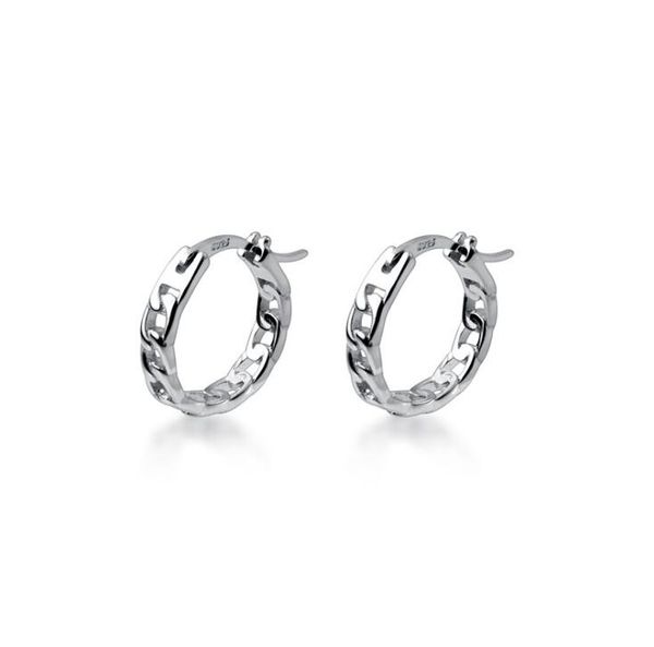 

925 sterling silver chain earrings hoop earrings jewelry for women, Golden;silver