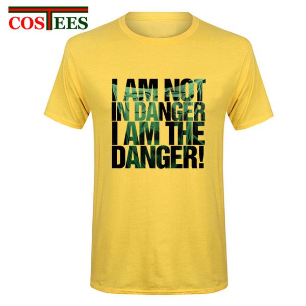 

breaking bad heisenberg t shirts men i am not in danger i am the danger camisetas hombre tshirts short sleeve cotton t-shirt